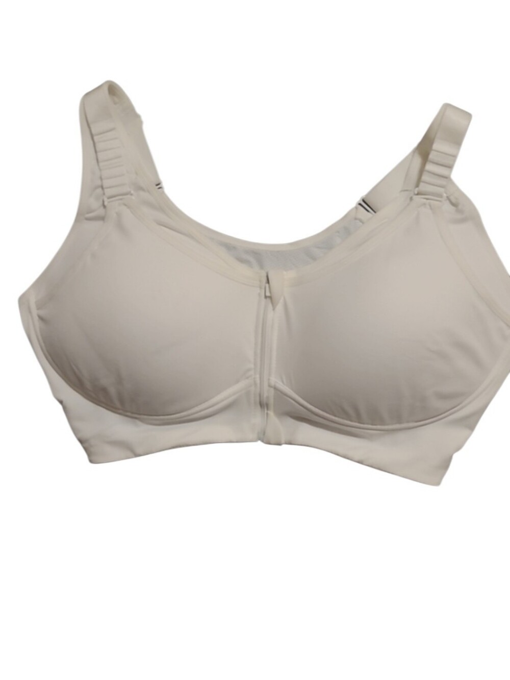 Front-Zip Wireless Comfort Bra in White